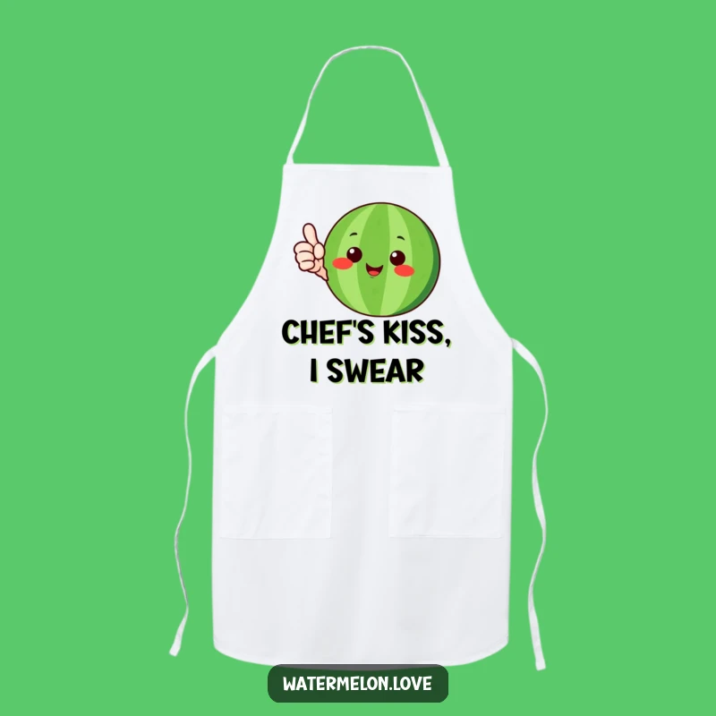 Funny Happy Watermelon Apron: Thumbs-Up Chef Style, Humorous Kitchen Gift
