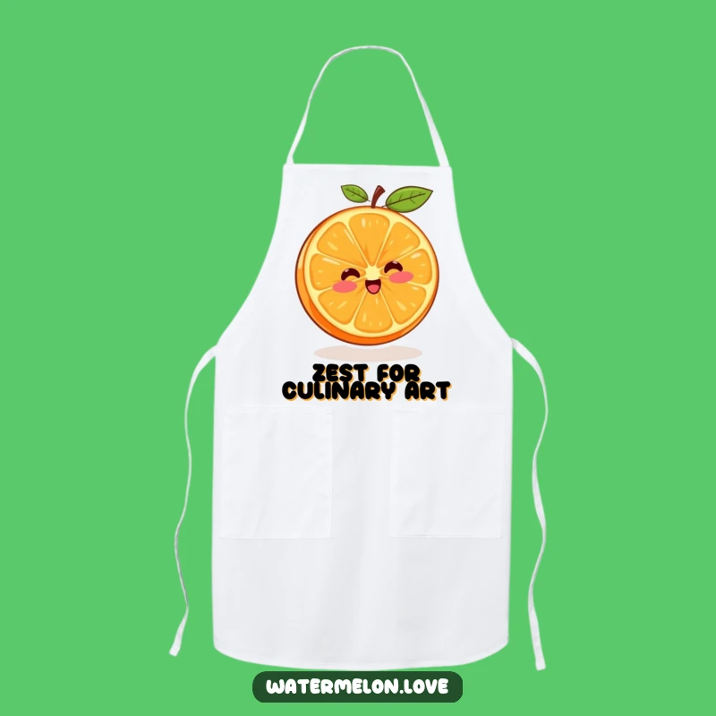 Funny Orange Segment Spinning Apron: Cook with Zest and Laughter