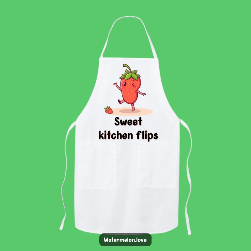 Funny Strawberry Apron: Cartwheeling Cook, Hilarious Funny Gift for Kitchen Fun