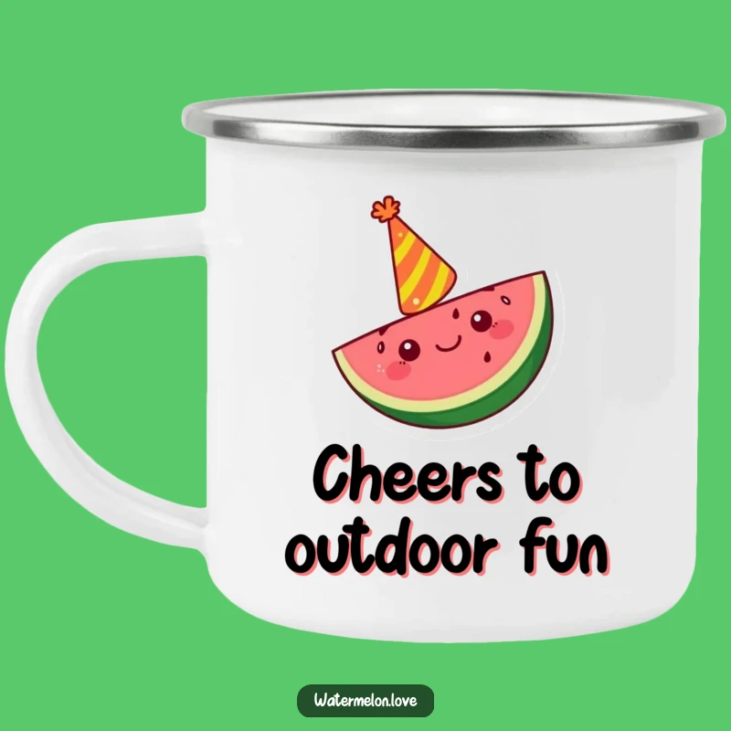 Funny Kawaii Watermelon Camping Mug: Outdoor Cheer, Ideal Funny Gift
