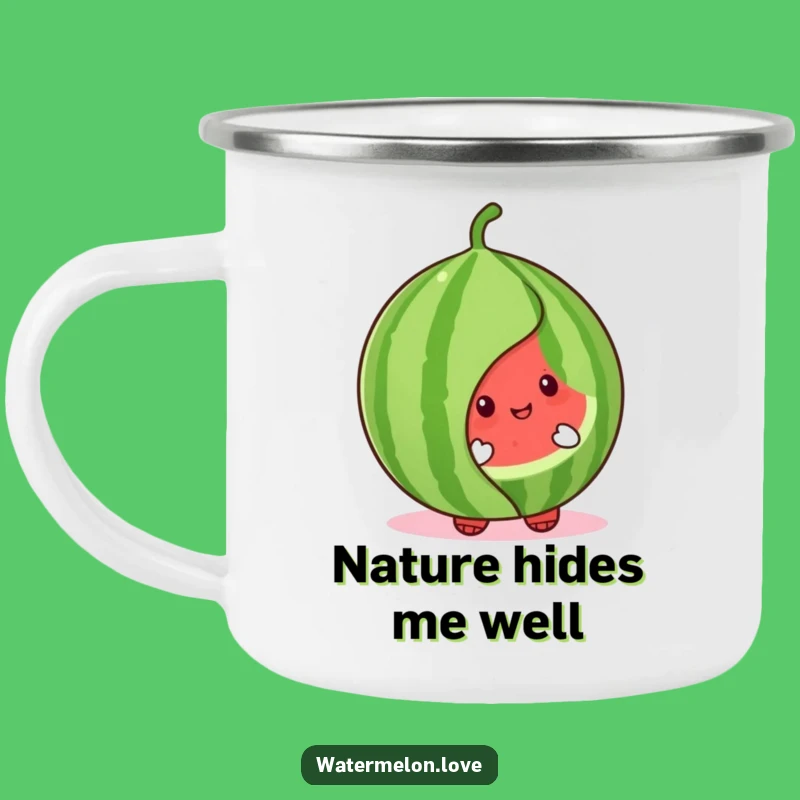Cute Watermelon Peek-a-Boo Camping Mug - Charming Outdoor Drinkware - Funny Gift