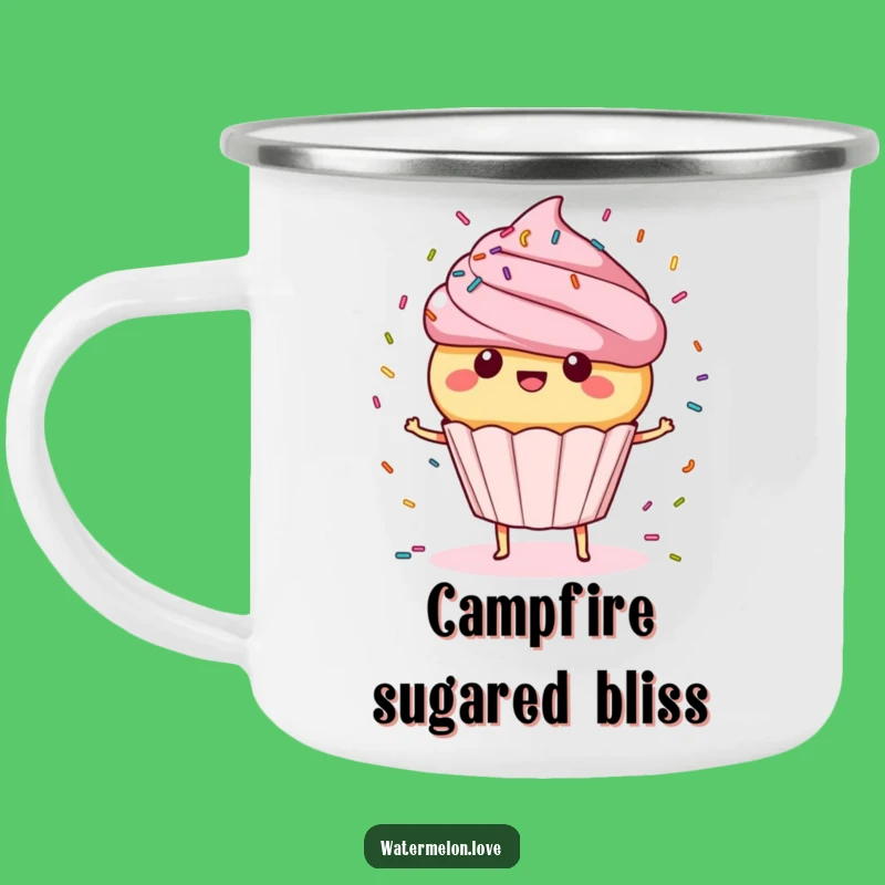 Funny Spinning Cupcake Camping Mug: Dessert Drinkware, Outdoor Hilarious Gift!