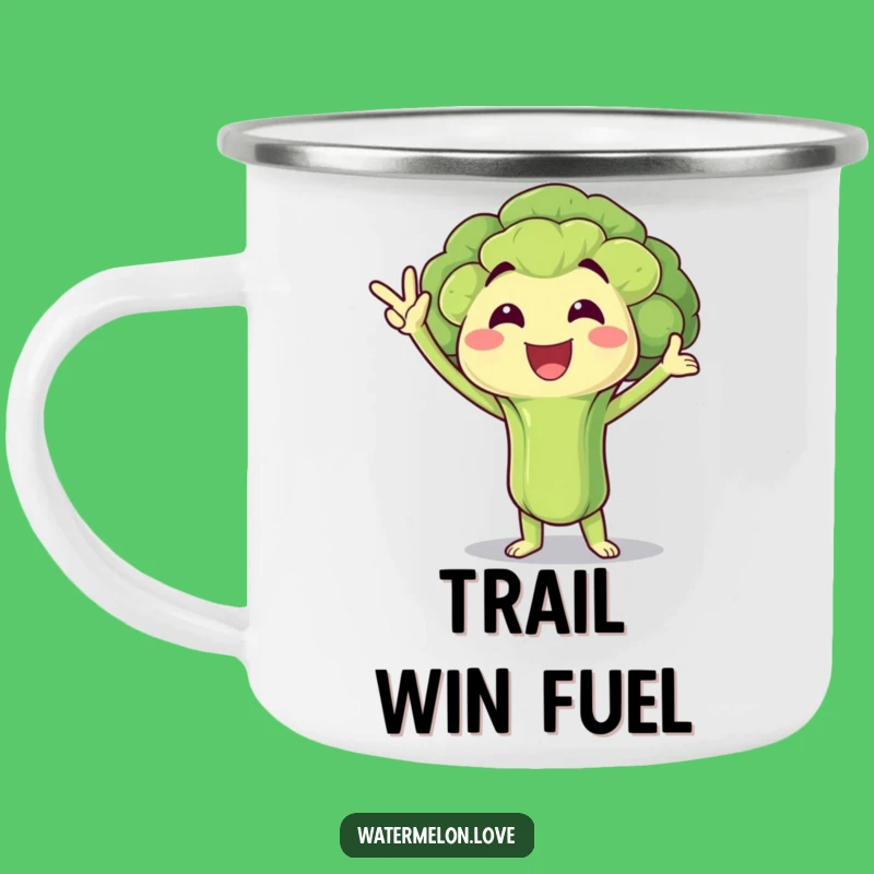 Funny Victory Broccoli Camping Mug: Healthy Champ Drinkware, Outdoor Hilarious Gift!