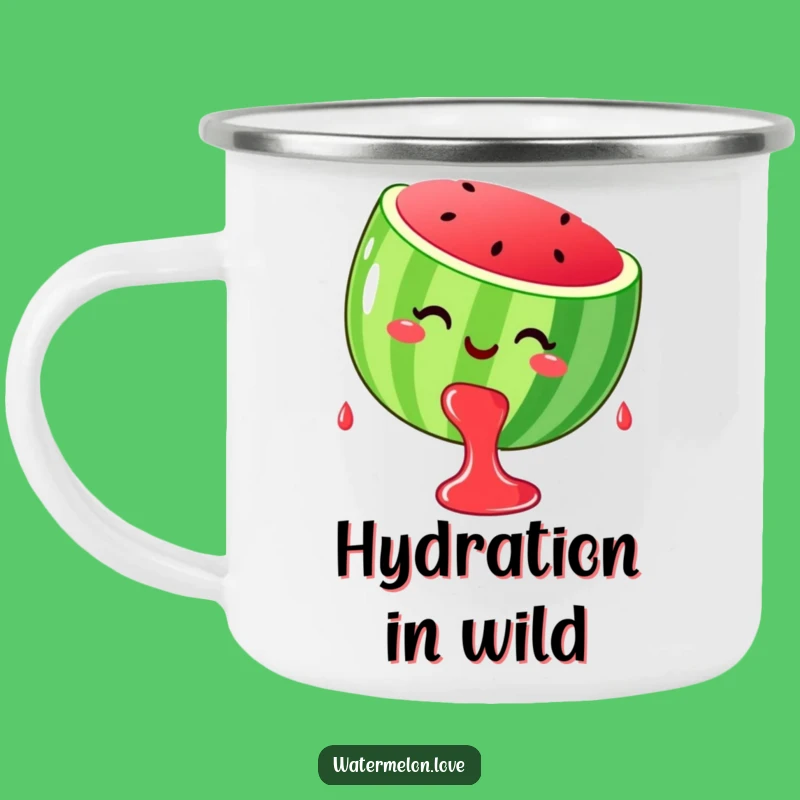 Funny Watermelon Juice Camping Mug: Summer Adventures with Happy Dripping