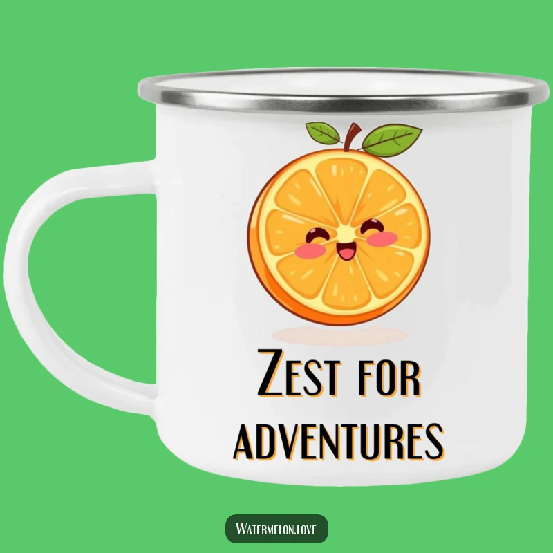 Funny Orange Segment Spinning Camping Mug: Adventure Fuel with a Zest