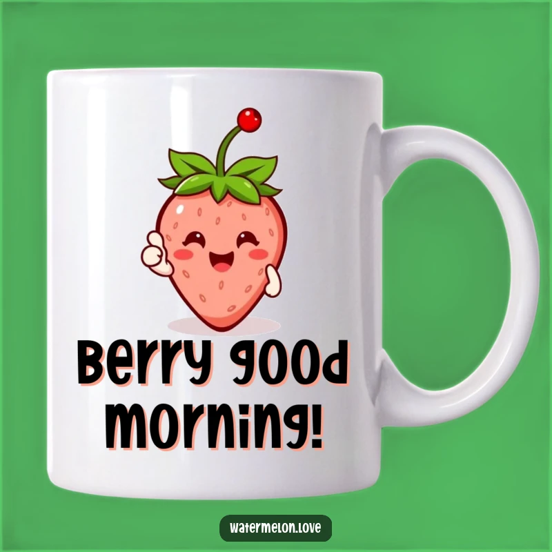 Funny Happy Strawberry Thumb Up Mug - Sweet & Hilarious Gift for Fruit Lovers!