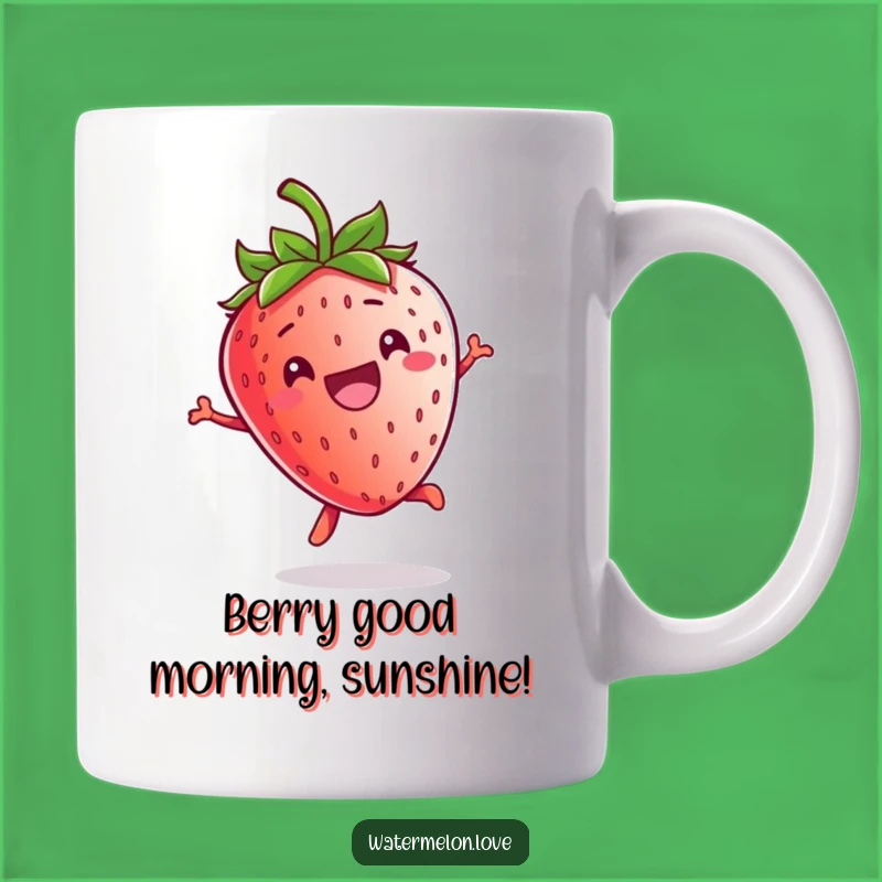 Funny Kawaii Strawberry Jump Mug: A Hilarious Gift for Fruit Lovers