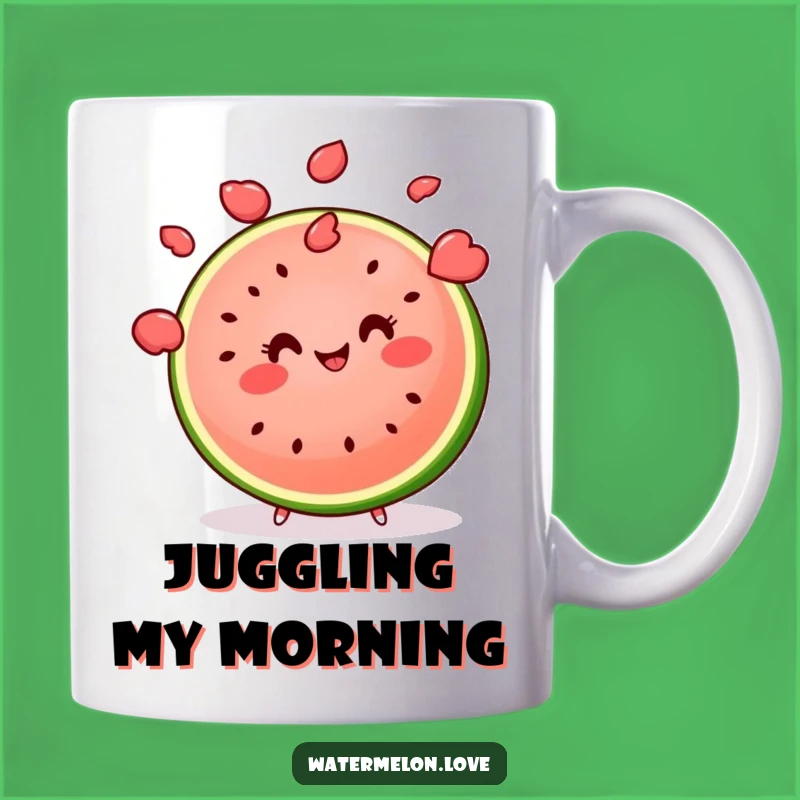Funny Kawaii Watermelon Mug: Juggling Seed Skills, Perfect Funny Gift