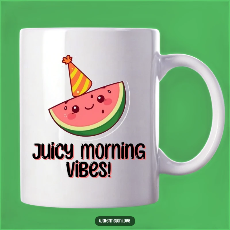 Funny Kawaii Watermelon Mug: Party Slice Cheer, Perfect Funny Gift