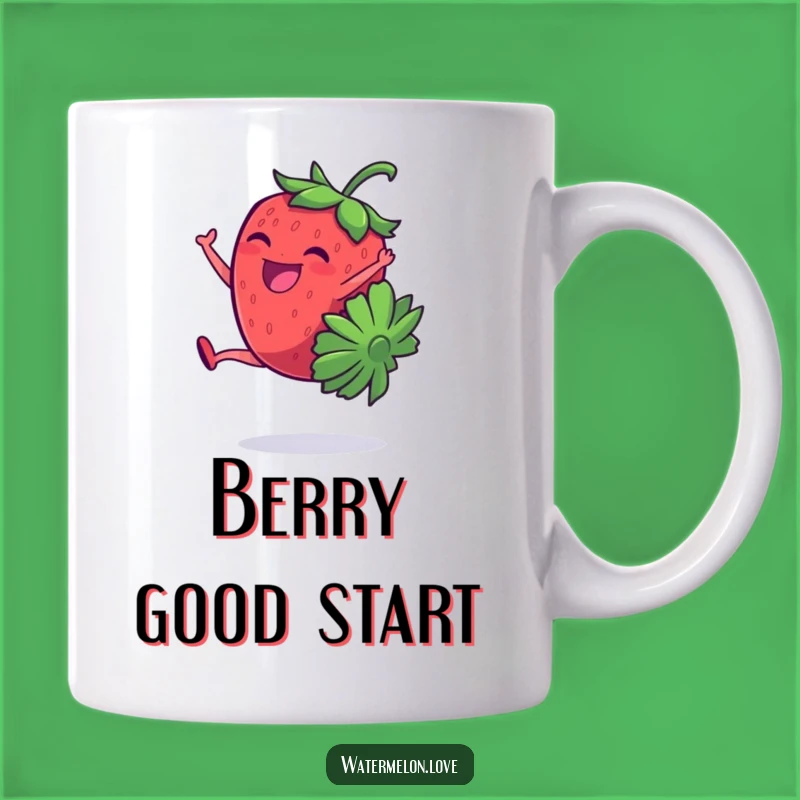 Funny Strawberry Cartwheel Giggling Mug: Joyful Fruit Gift