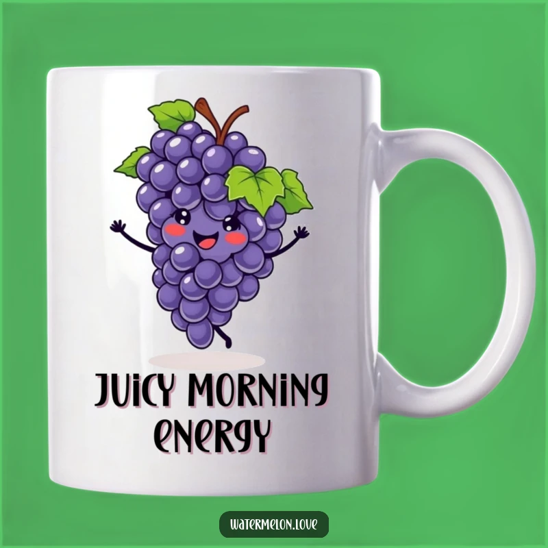 Funny Grape Cartwheel Mug: Smiling Fruit Fun Funny Gift