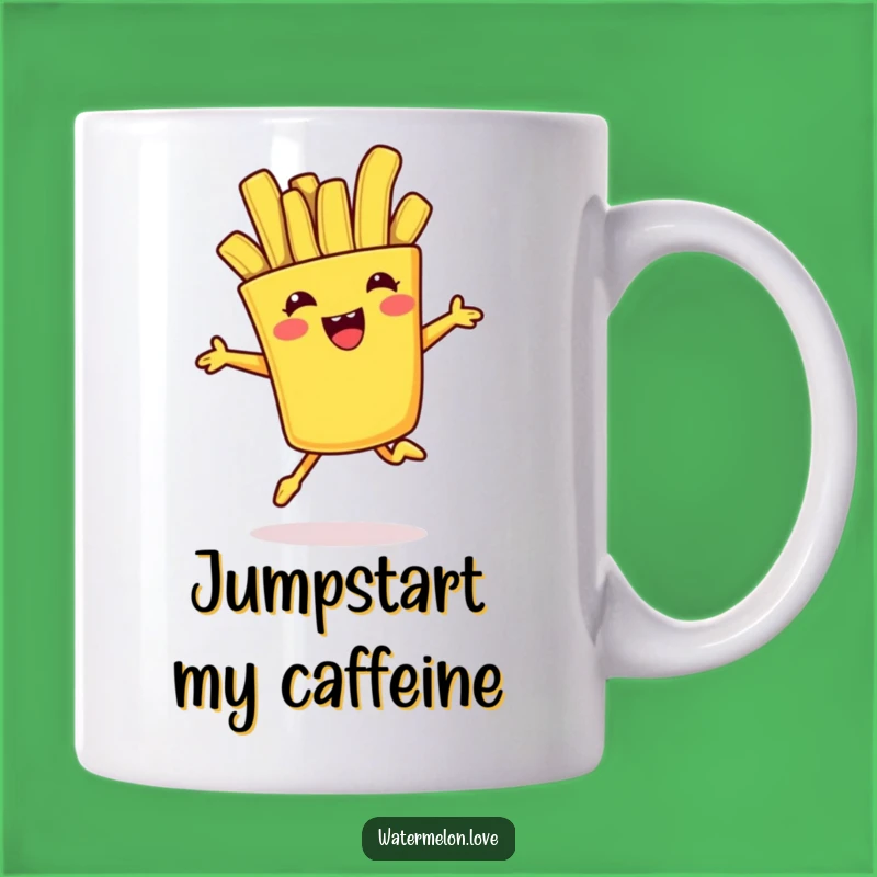 Funny French Fry Jump Mug - Hilarious Gift for Foodies and Fun Lovers!