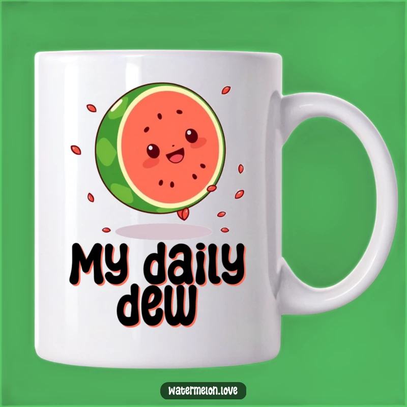 Funny Kawaii Watermelon Cartwheel Mug: Hilarious Fruit Action Gift for Friends