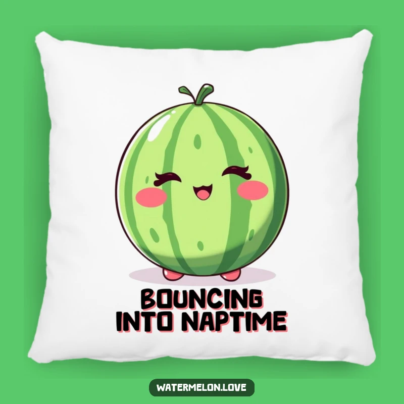 Funny Winking Watermelon Pillow: Comfy & Playful Fruit Accent Decor Gift