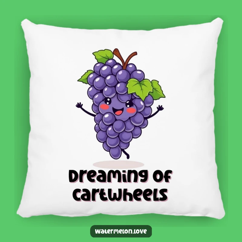 Funny Grape Cartwheel Pillow: Soft Fruit Fun Funny Gift
