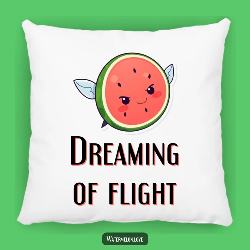 Funny Kawaii Watermelon Flying Attempt Pillow: Cozy Slice, Cute Decor Gift