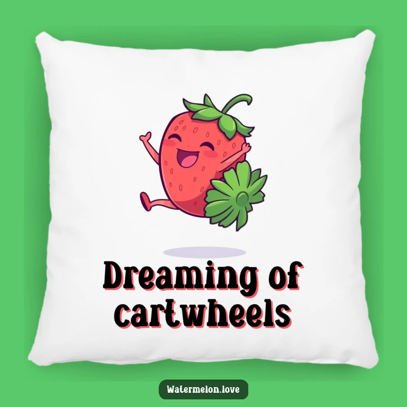 Funny Strawberry Cartwheel Giggling Pillow: Cozy Comfort with Playful Vibes