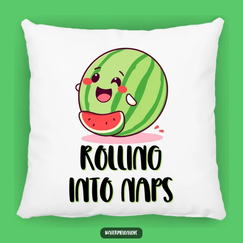 Gleeful Watermelon Roll Pillow - Comfy & Funny Downhill Fruit Accent Gift