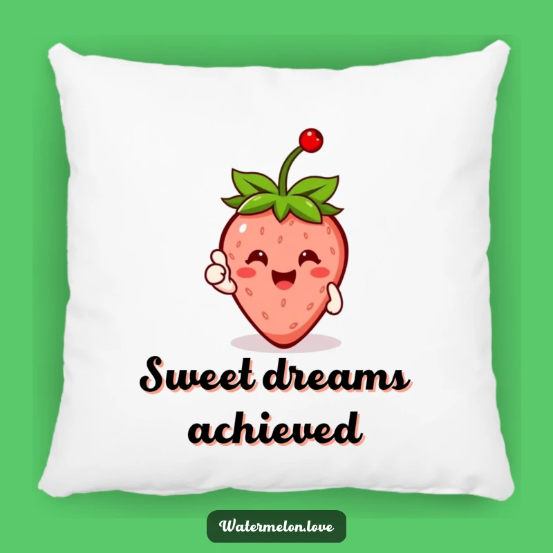 Soft Funny Strawberry Thumbs Up Pillow - Cuddle Up with Cheer!