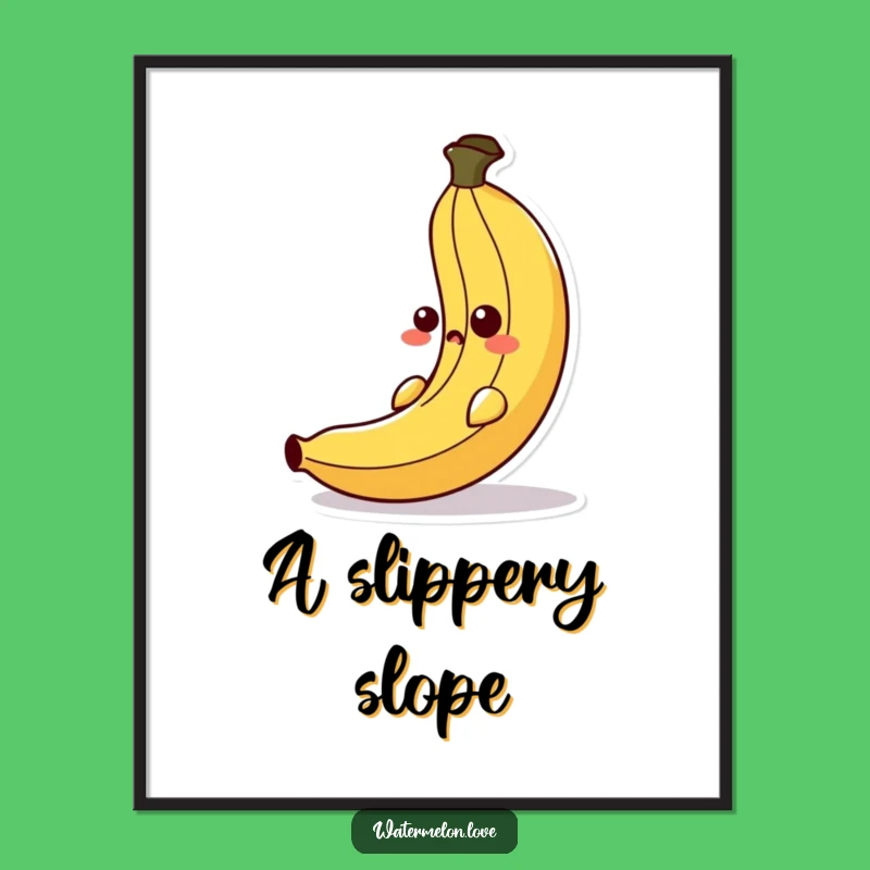 Funny Banana Peel Slipping Digital Art - Instant Humor for Your Walls!