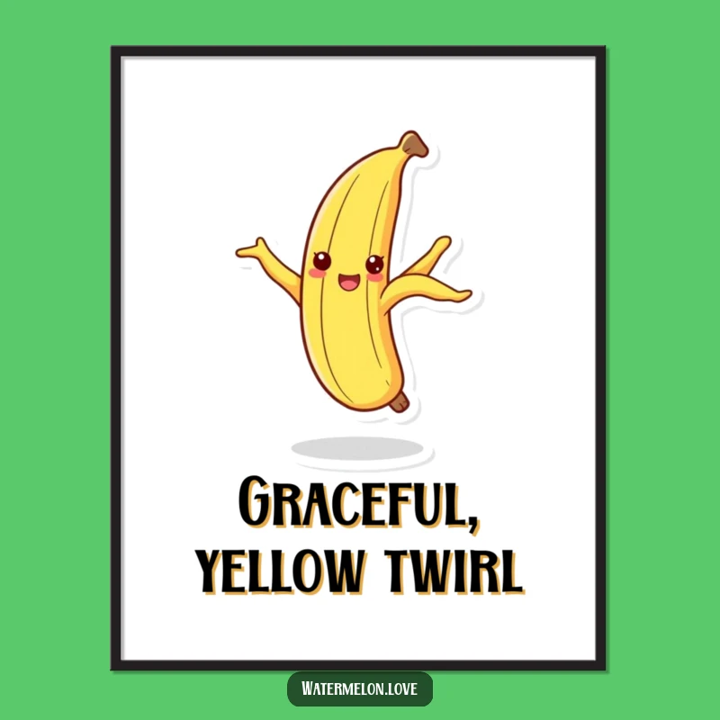 Funny Dancing Banana Peel Digital Art Print: Instant Quirky Decor Gift