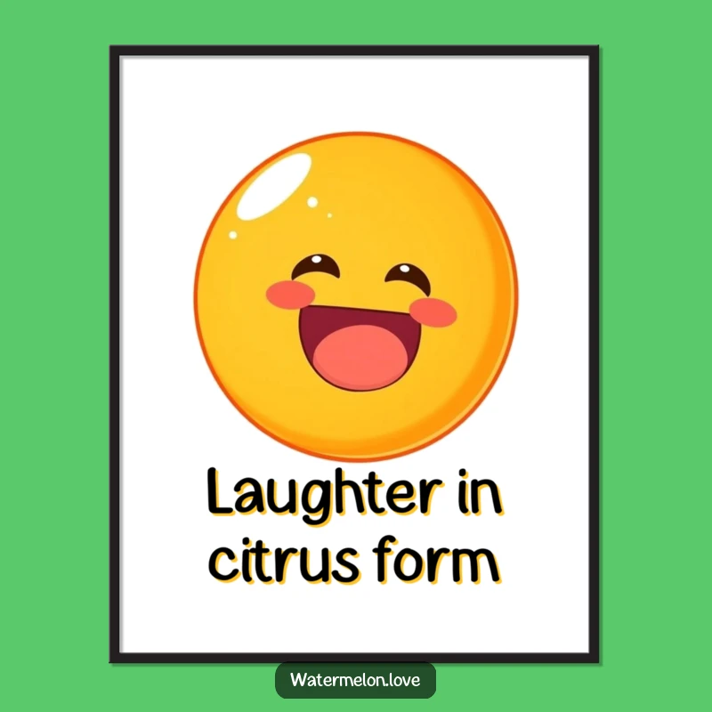 Funny Laughing Orange Digital Art Print: Instant Cheerful Decor Gift