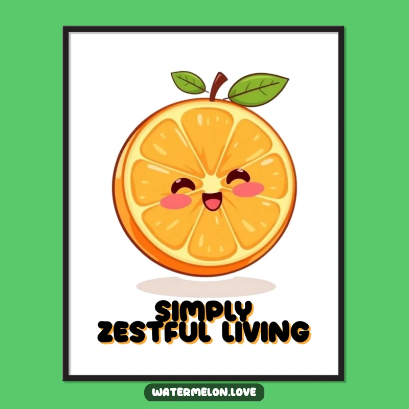 Funny Orange Segment Spinning Digital Art: Instant Citrus Joy for Your Walls