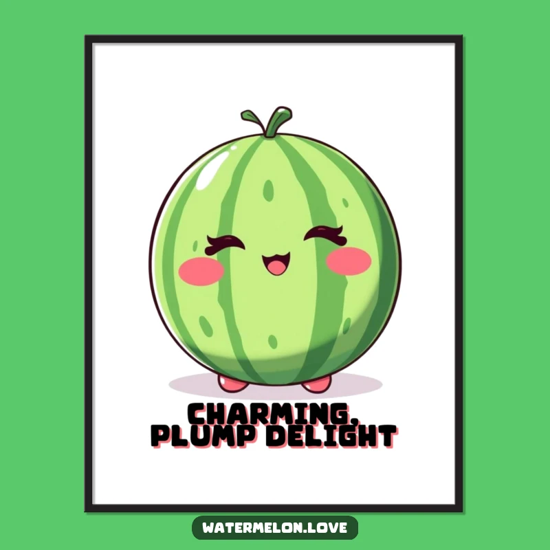 Funny Winking Watermelon Digital Art Print: Instant Playful Decor Gift