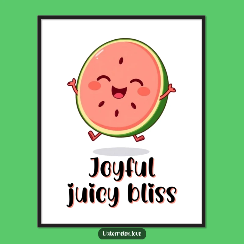 Funny Watermelon Slice Joyful Bounce Digital Art: Instant Happy Summer Decor