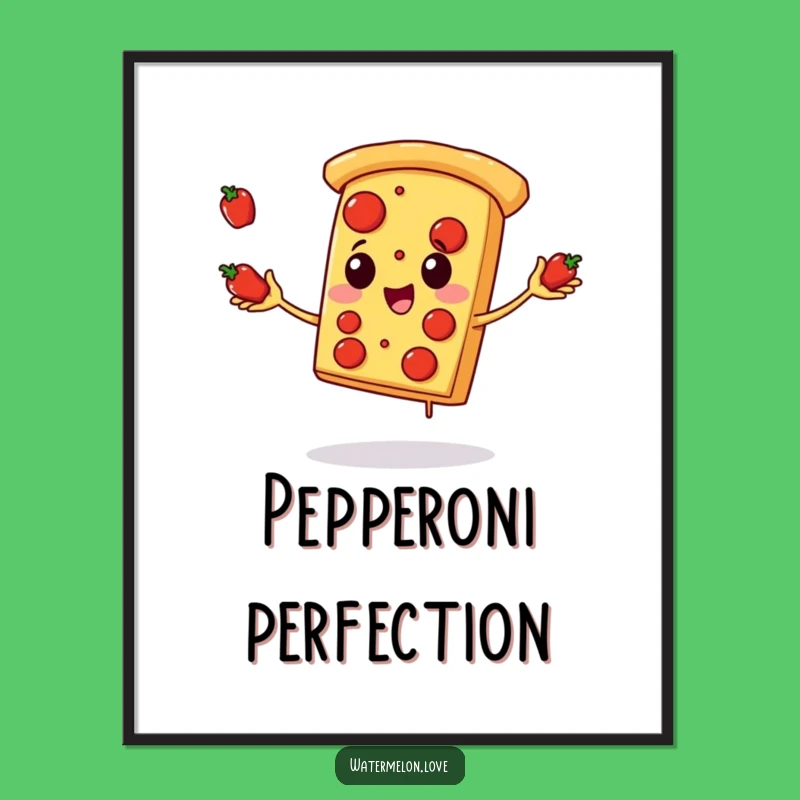 Funny Pizza Digital Art: Juggling Joy, Instant Funny Gift for Walls