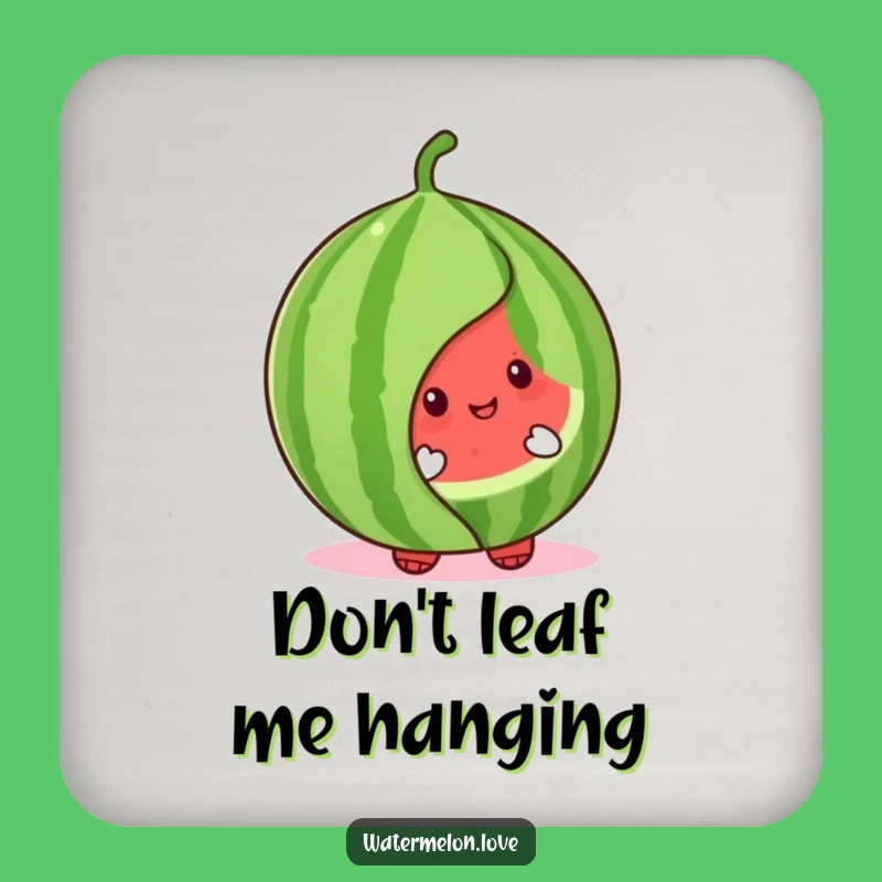 Cute Watermelon Peek-a-Boo Drink Coaster - Charming Protection for Your Surfaces