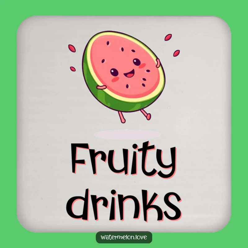 Funny Kawaii Watermelon Coasters: Protect Surfaces, Summer Funny Gift!