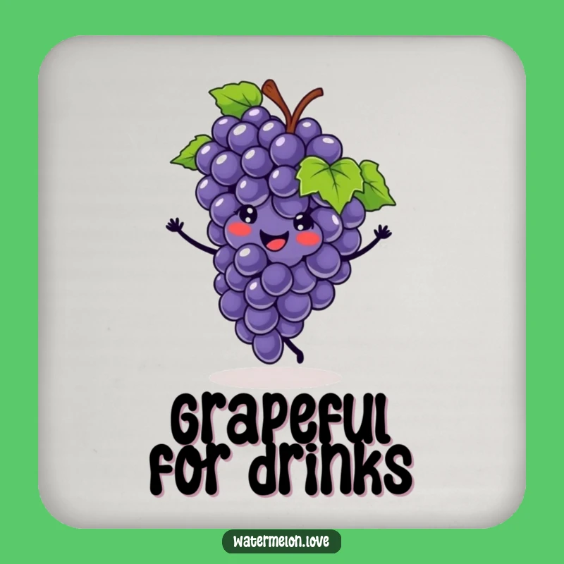 Funny Grape Cartwheel Coaster: Protect Surfaces Funny Gift
