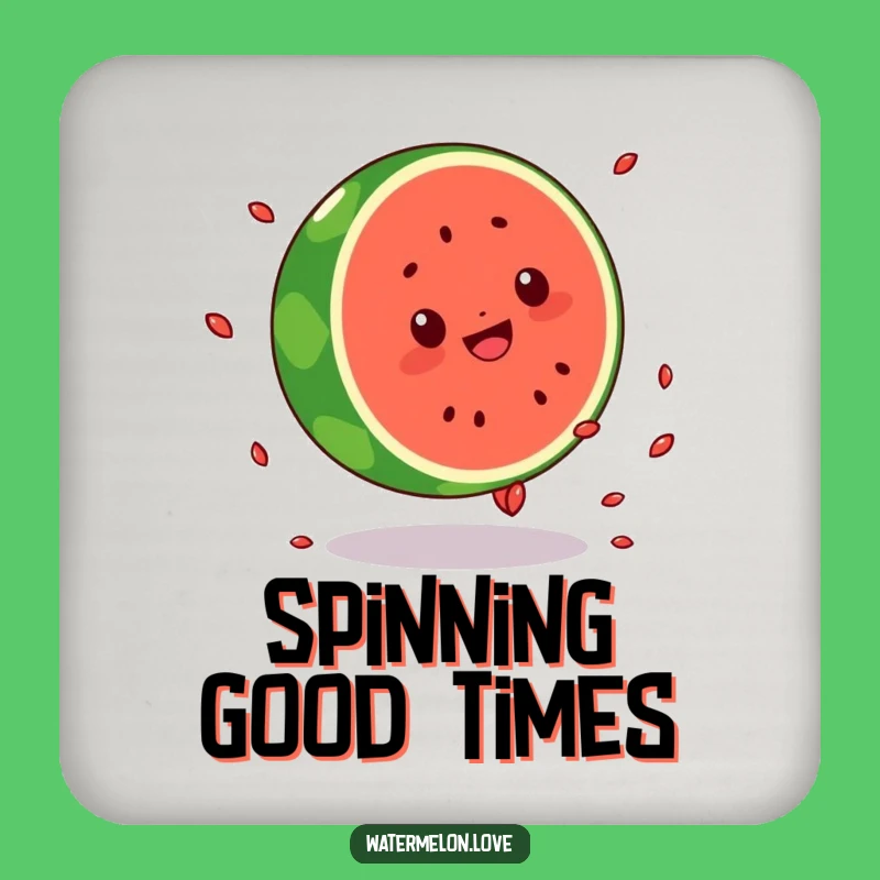 Funny Kawaii Watermelon Cartwheel Coaster: Protect Surfaces with Humor