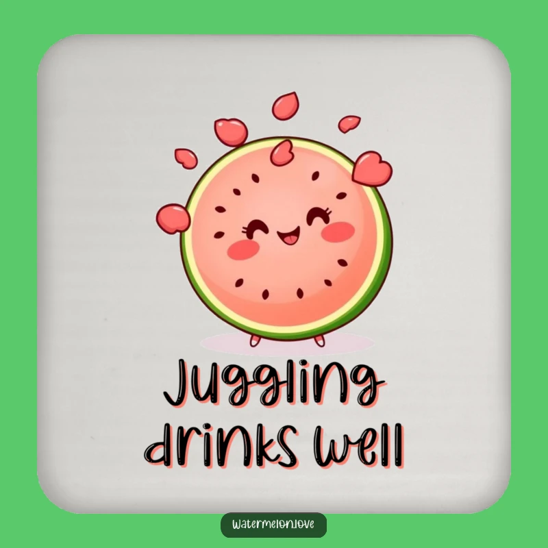 Funny Kawaii Watermelon Coasters: Hilarious Juggling Fruit Protection, Perfect Funny Gift