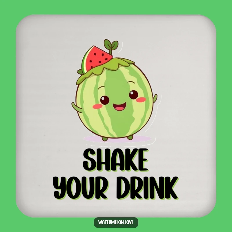Funny Kawaii Watermelon Shimmy Coaster - Grinning Drink Protection Gift