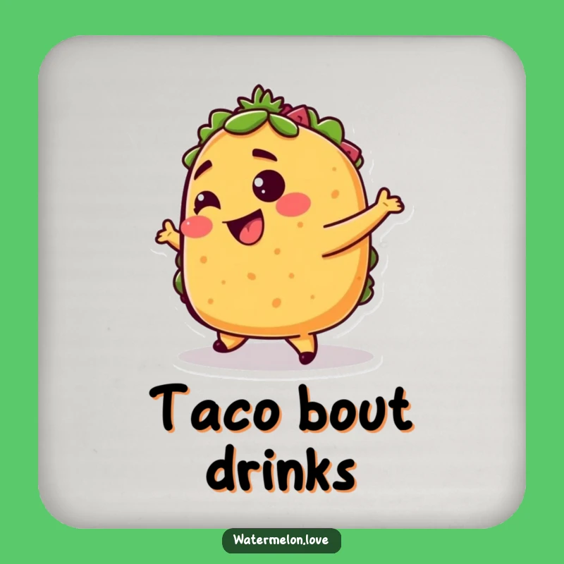 Funny Taco Coaster: Dancing Protection, Chic Funny Gift for Tables