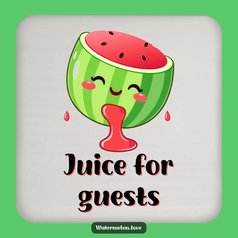Funny Watermelon Juice Coaster Set: Protect Surfaces with Happy Charm
