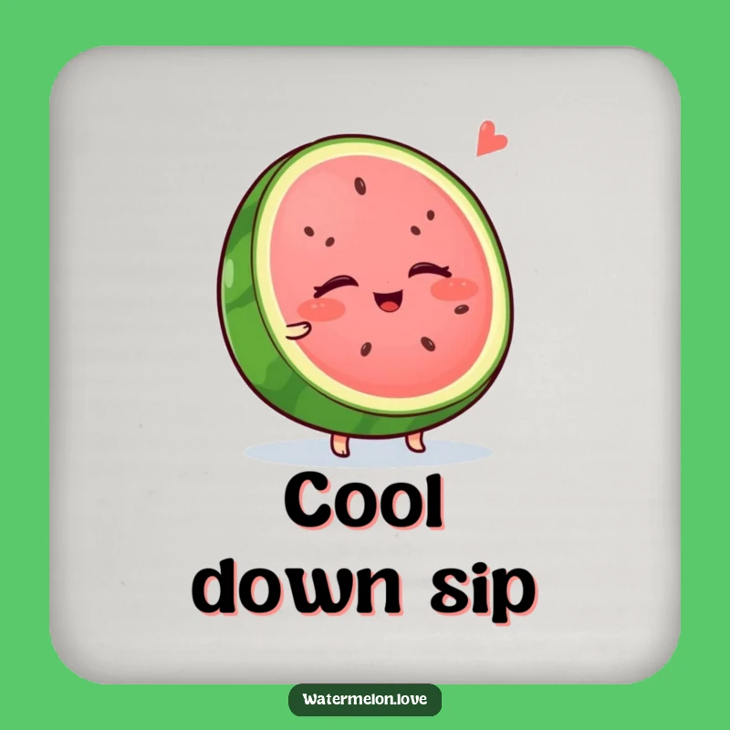 Funny Wobbly Watermelon Coaster - Protect Surfaces with Relaxing Humor