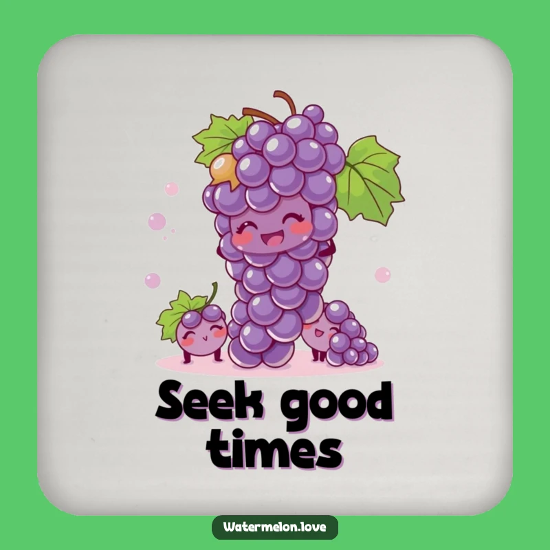 Protect Surfaces with a Funny Giggling Grape Coaster - A Playful Funny Gift