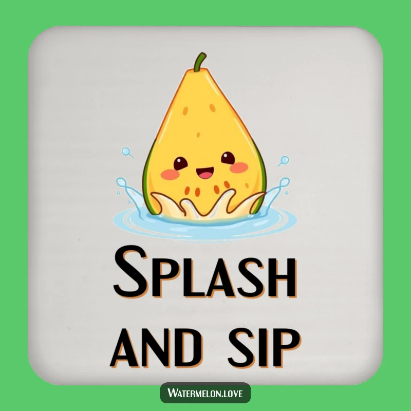 Funny Melon Splash Coaster - Protect Surfaces with Refreshing Humor