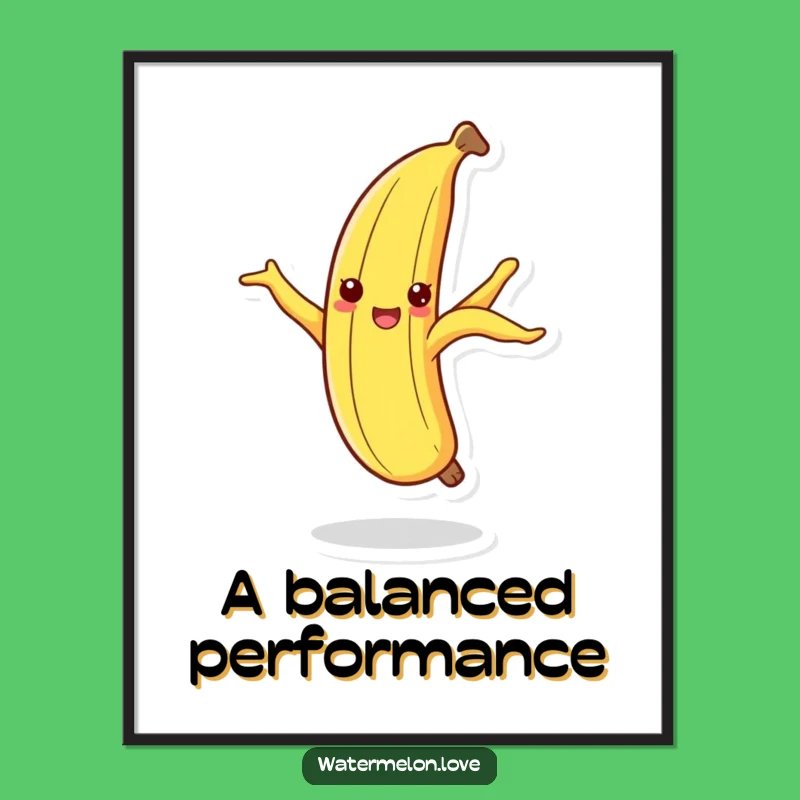 Funny Dancing Banana Peel Poster: Quirky Fruit Art for a Fun Space Gift