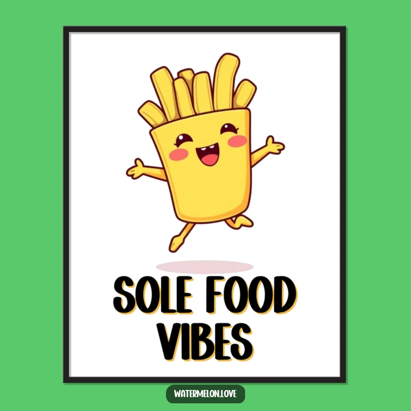 Funny French Fry Jump Poster - Delicious Wall Art for Food Lovers!