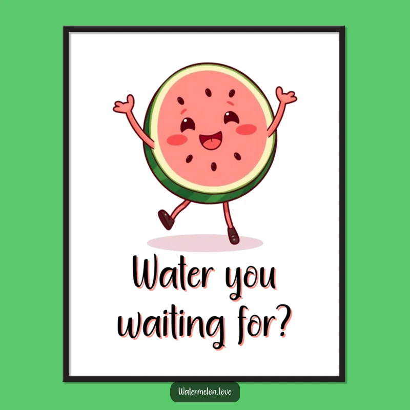 Funny Watermelon Dance Poster - Vibrant & Hilarious Fruit Art Print Gift