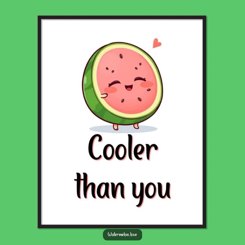 Funny Wobbly Watermelon Poster - Relaxing Wall Art for Calm Spaces