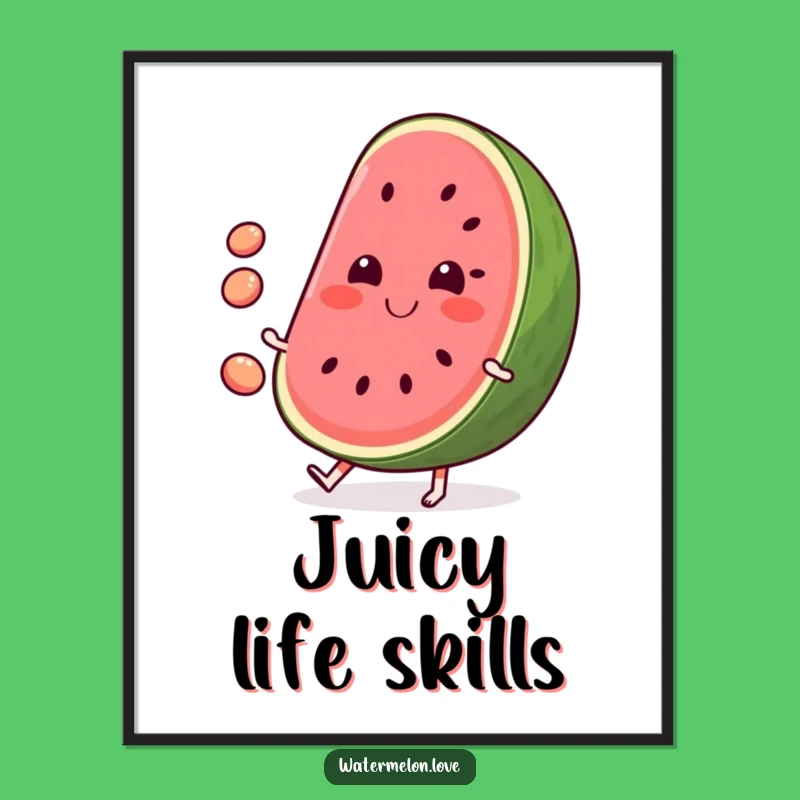 Funny Watermelon Poster: Summer Jollies - Whimsical Wall Art!