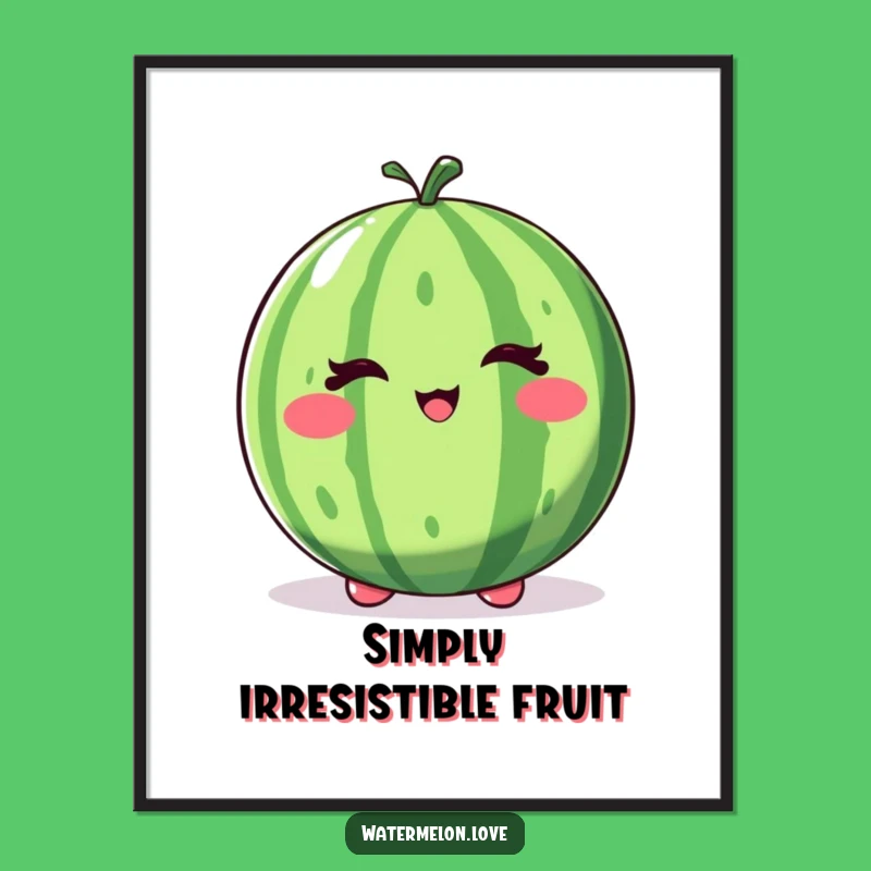 Funny Winking Watermelon Poster: Playful Fruit Art for Cheerful Decor Gift