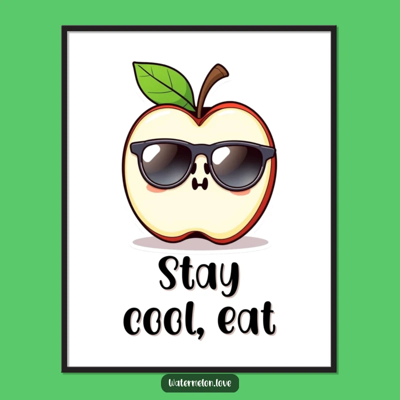 Funny Cool Apple Slice Sunglasses Poster - Chill Vibes for Your Walls!
