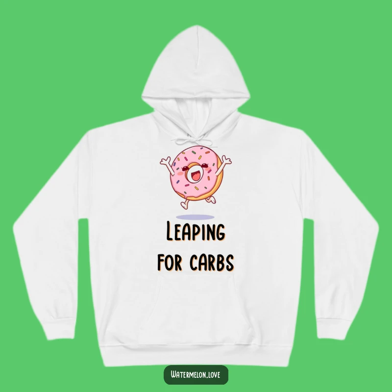 Cozy Funny Donut Leap Hoodie: Warm Hugs and Happy Vibes
