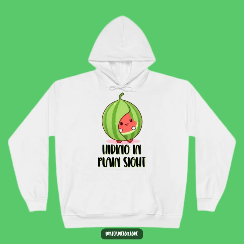 Cute Watermelon Peek-a-Boo Hoodie - Cozy & Charming Character Leaf Sweatshirt Gift